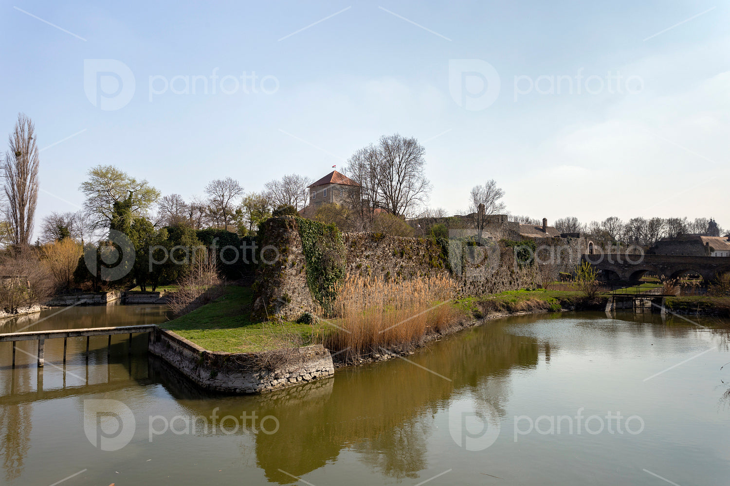 The castle of Tata on a sunny spring day