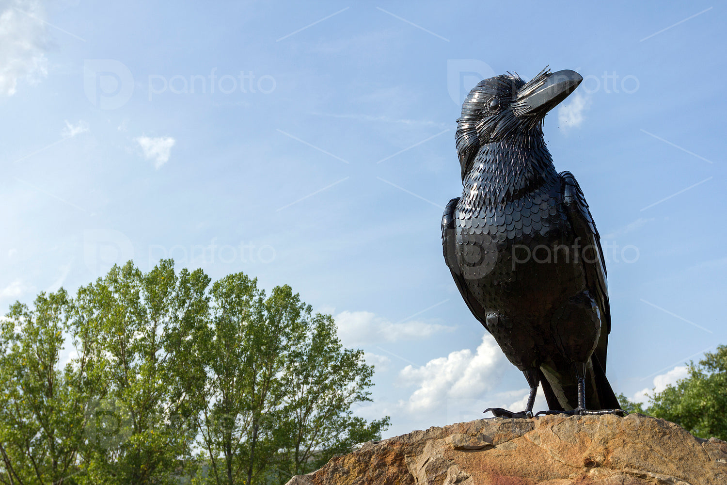 Raven statue near Holloko, Hungary