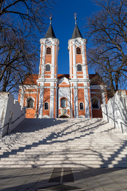 Facade of the Basilica of Mariagyud in Hungary