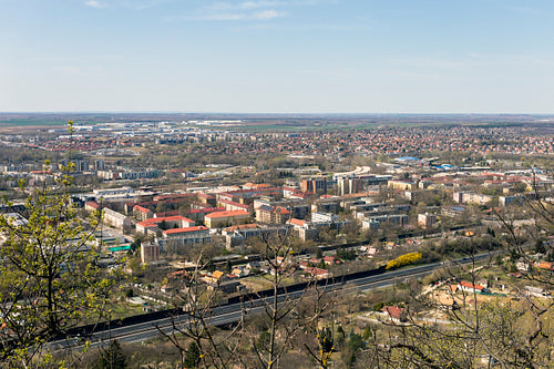 View of Tatabánya from the Turul monument.