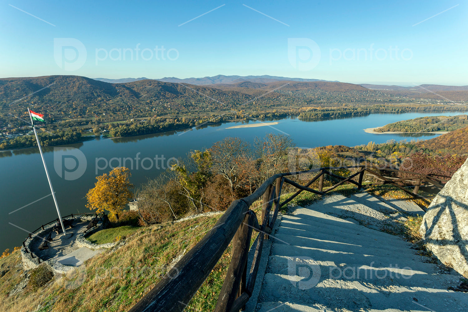 The view of the Danube bend from the upper castle of Visegrád