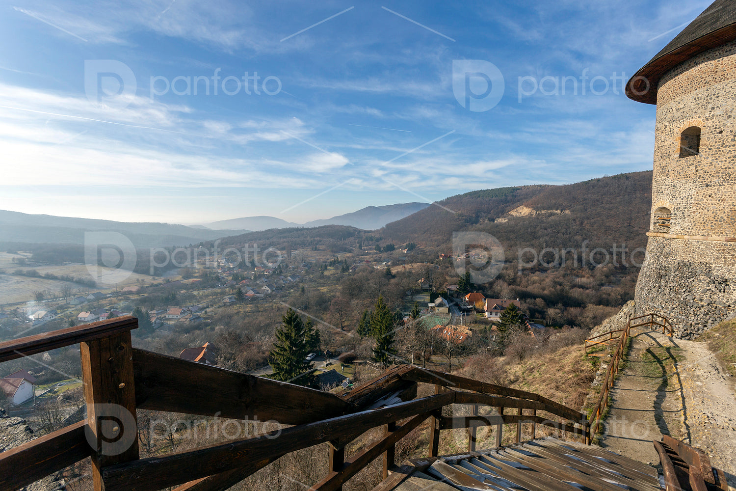 View from the Castle of Somosko on the border of Hungary and Slovakia