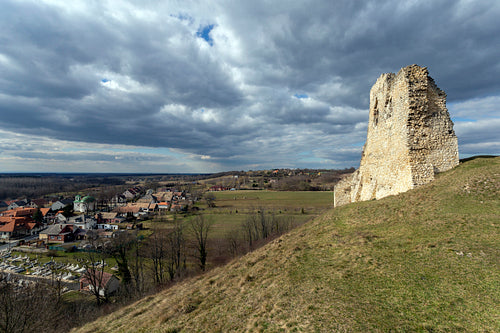 Ruins of the Szarvaskő castle in Döbrönte