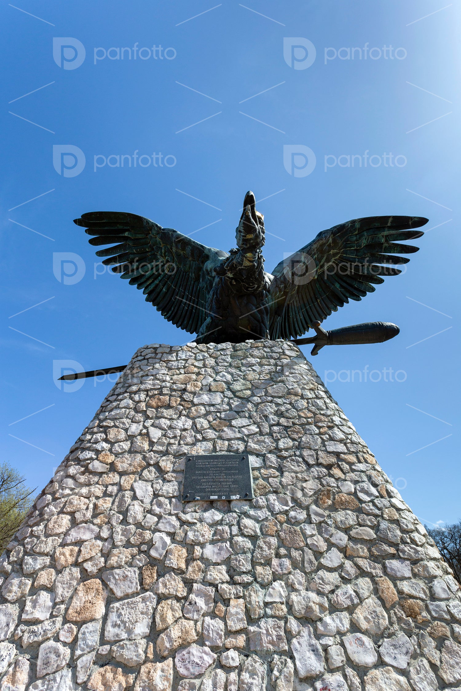 The Turul monument in Tatabánya.