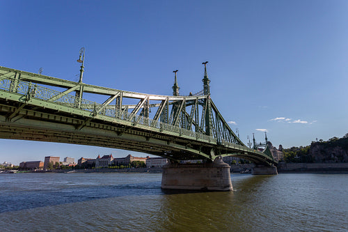 Liberty Bridge in Budapest on a sunny afternoon