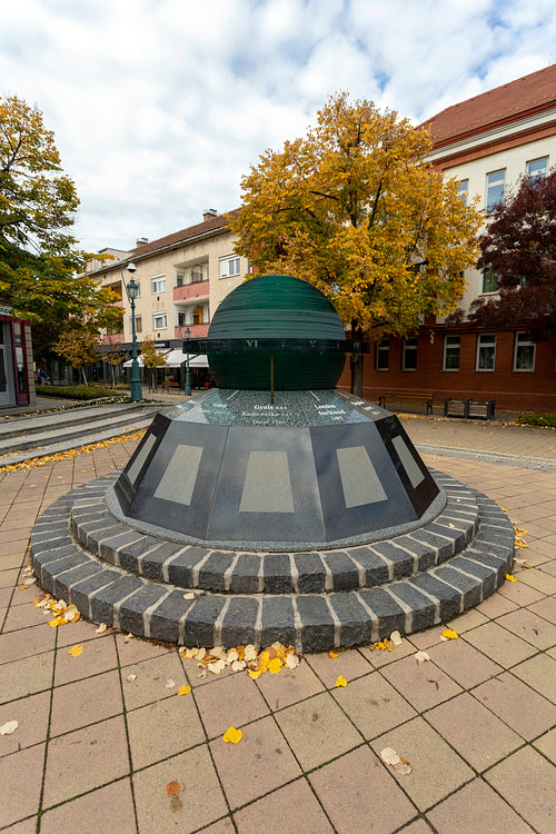 World clock monument in Gyula