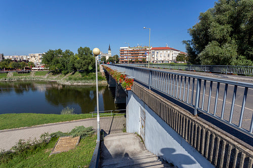 Petofi bridge on the Sugovica river in Baja, Hungary
