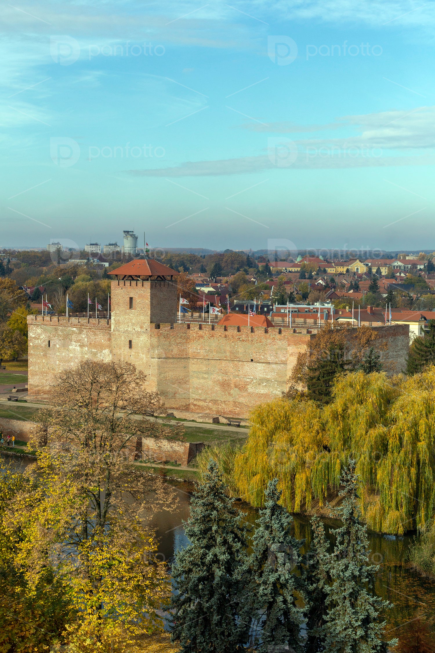 Gyula Castle in Gyula on an autumn day
