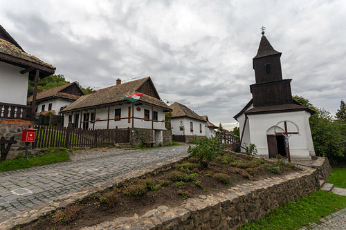 Traditional village houses in Hollókő