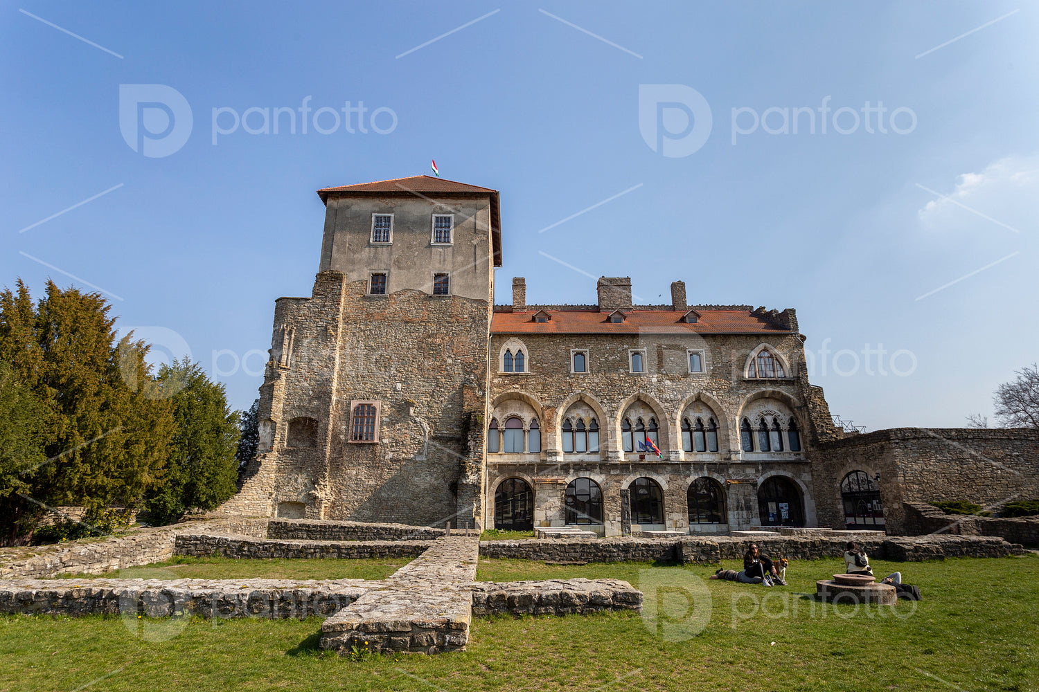 The castle of Tata on a sunny spring day