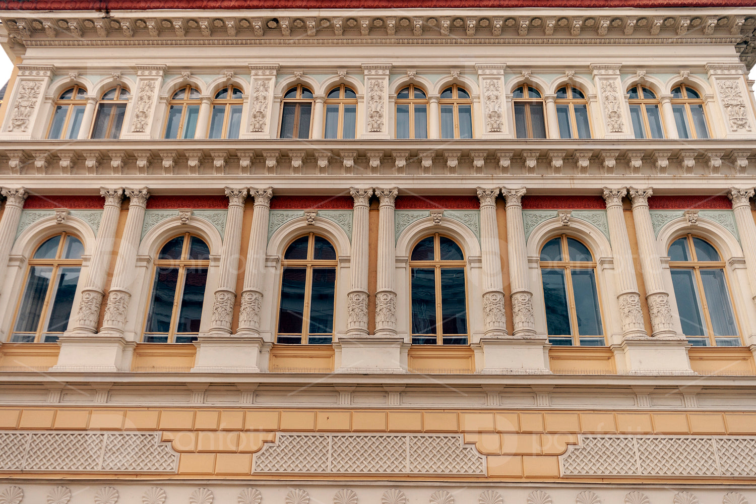 Facade of a classicist building in Kecskemet