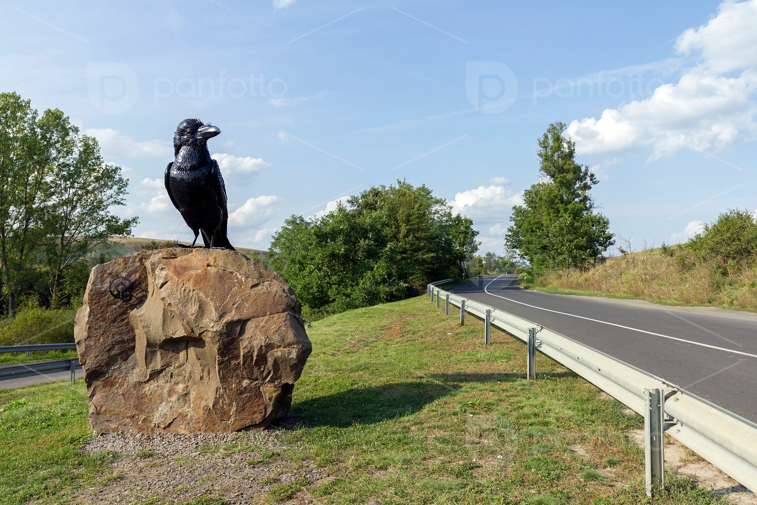 Raven statue near Holloko, Hungary