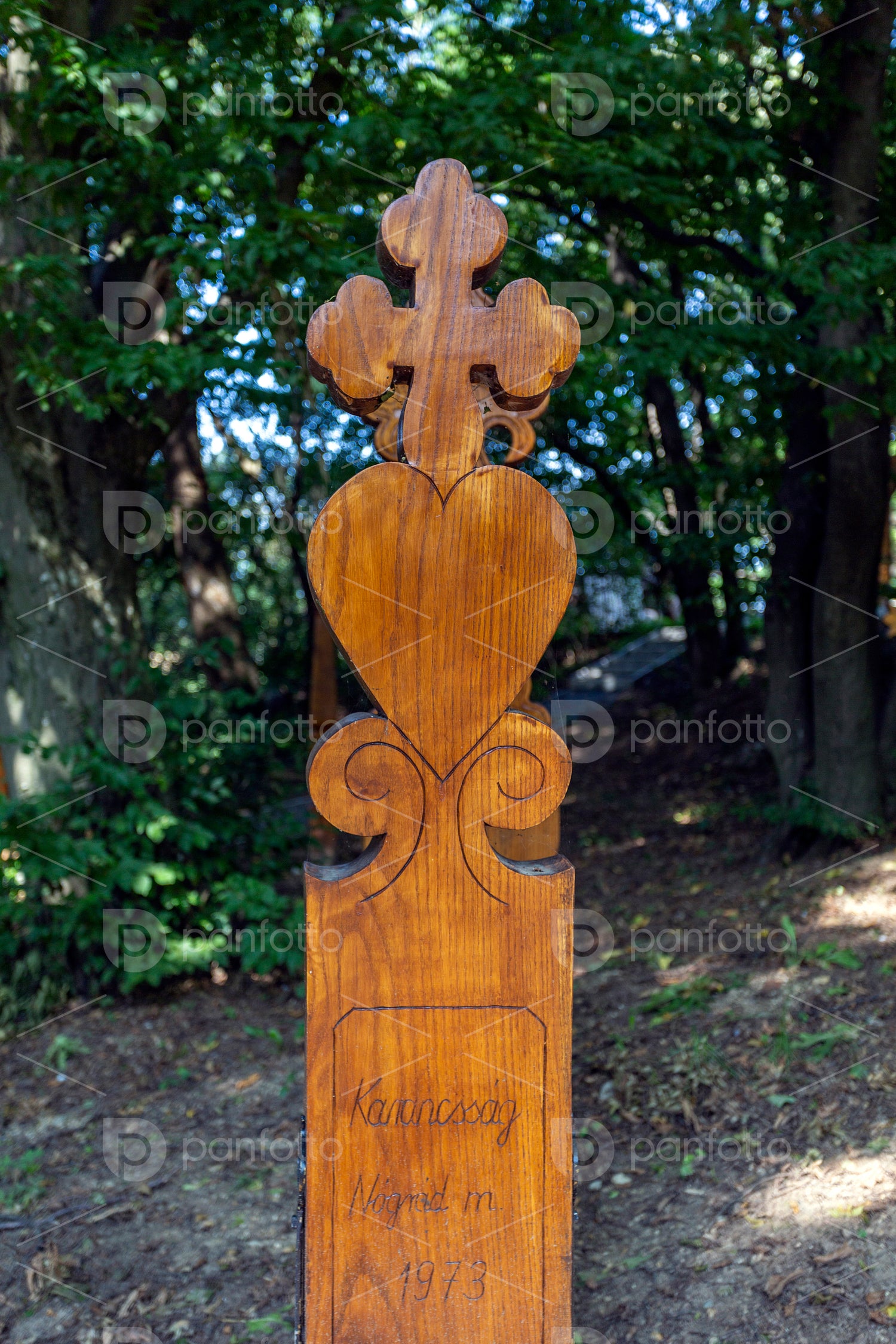 The garden of wooden grave posts