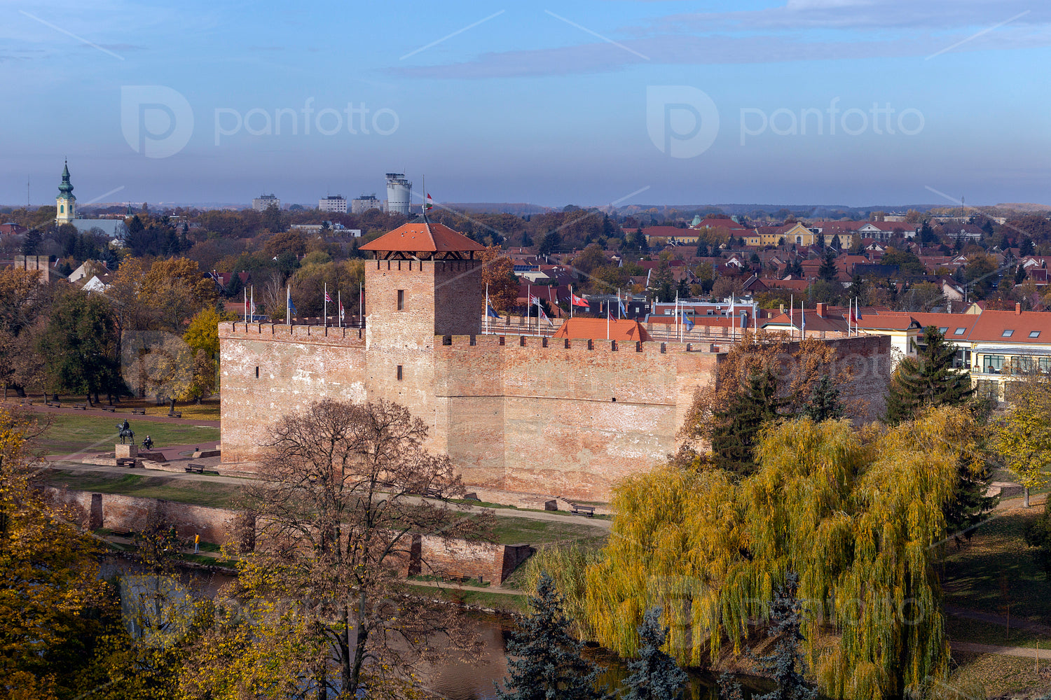 Gyula Castle in Gyula on an autumn day