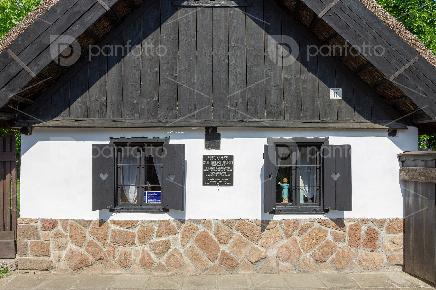 Traditional Matyo houses in Mezokovesd, Hungary.