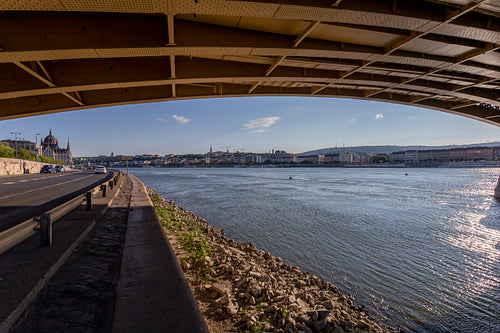 Margaret Bridge in Budapest on a sunny afternoon