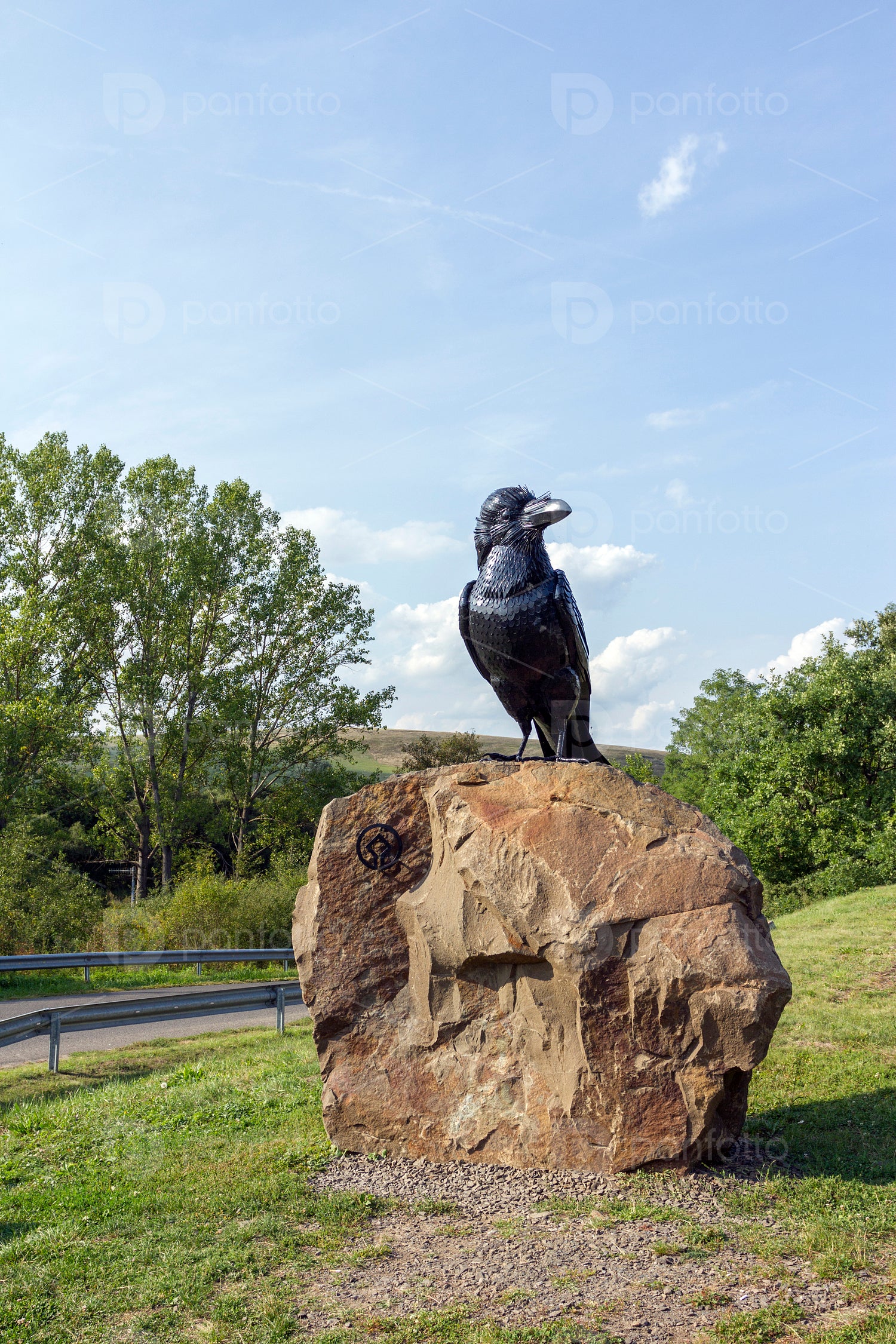 Raven statue near Holloko, Hungary