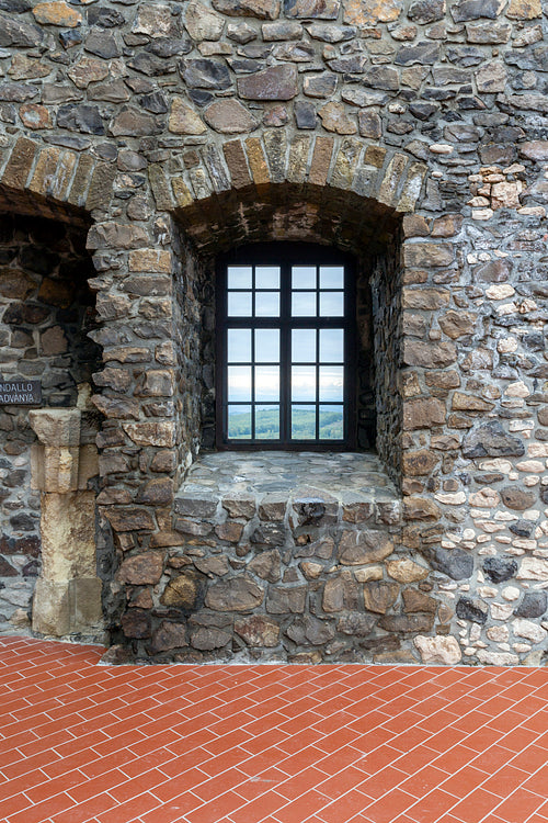Hollókő castle on a cloudy autumn day