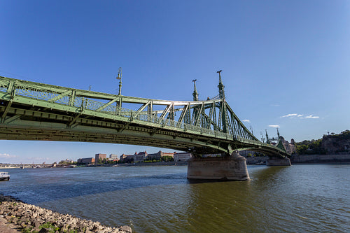 Liberty Bridge in Budapest on a sunny afternoon