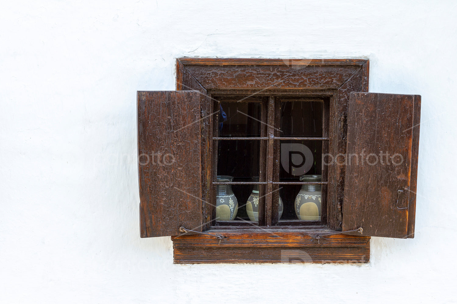 Traditional Matyo houses in Mezokovesd, Hungary.