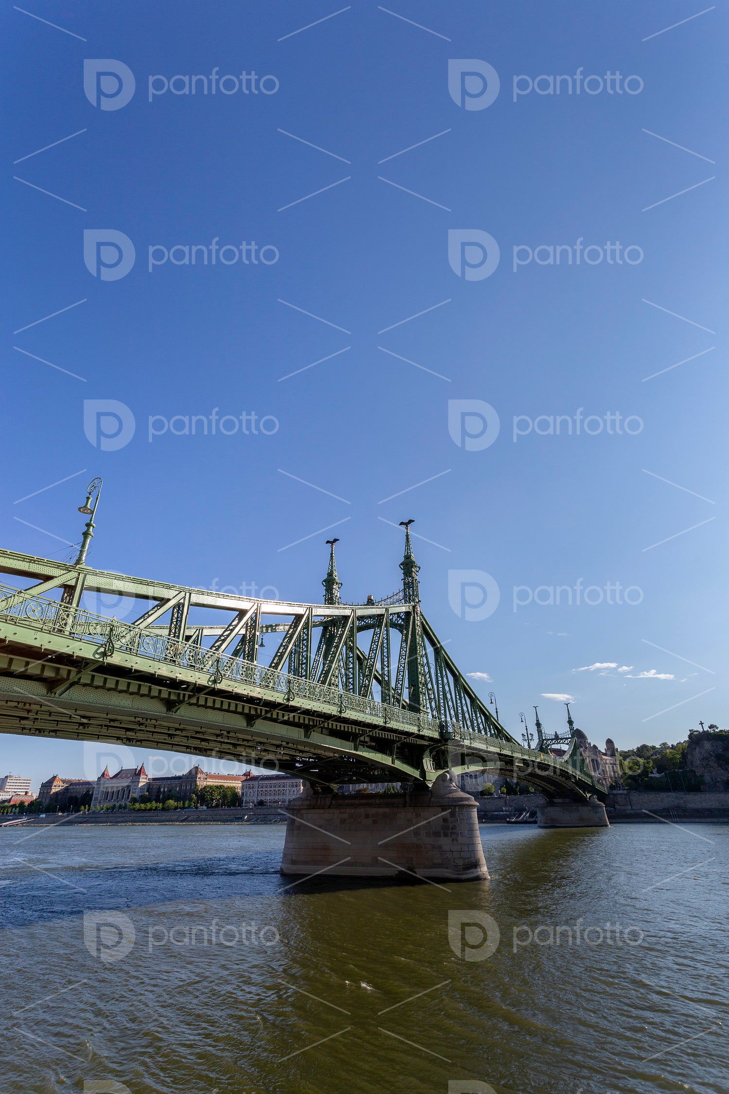 Liberty Bridge in Budapest on a sunny afternoon