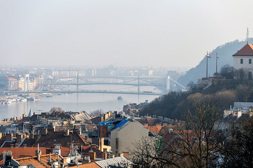 View of the bridges of Budapest