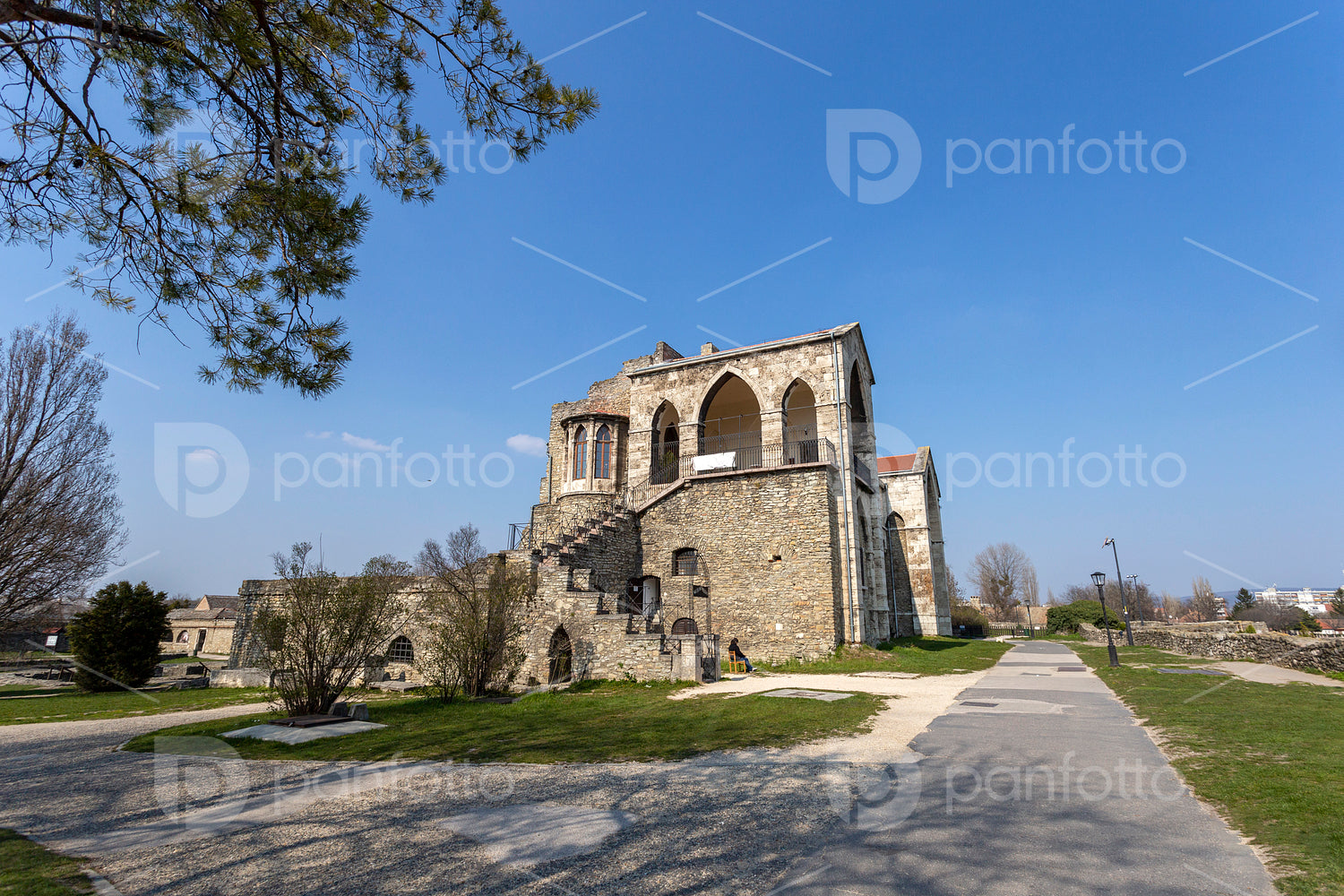The castle of Tata on a sunny spring day