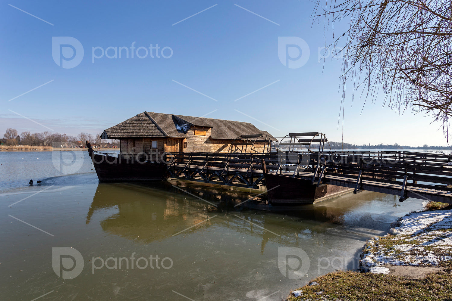 Boat mill on the river Danube