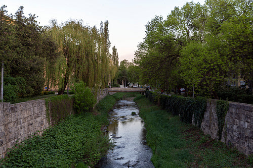 Eger creek in the town of Eger, Hungary