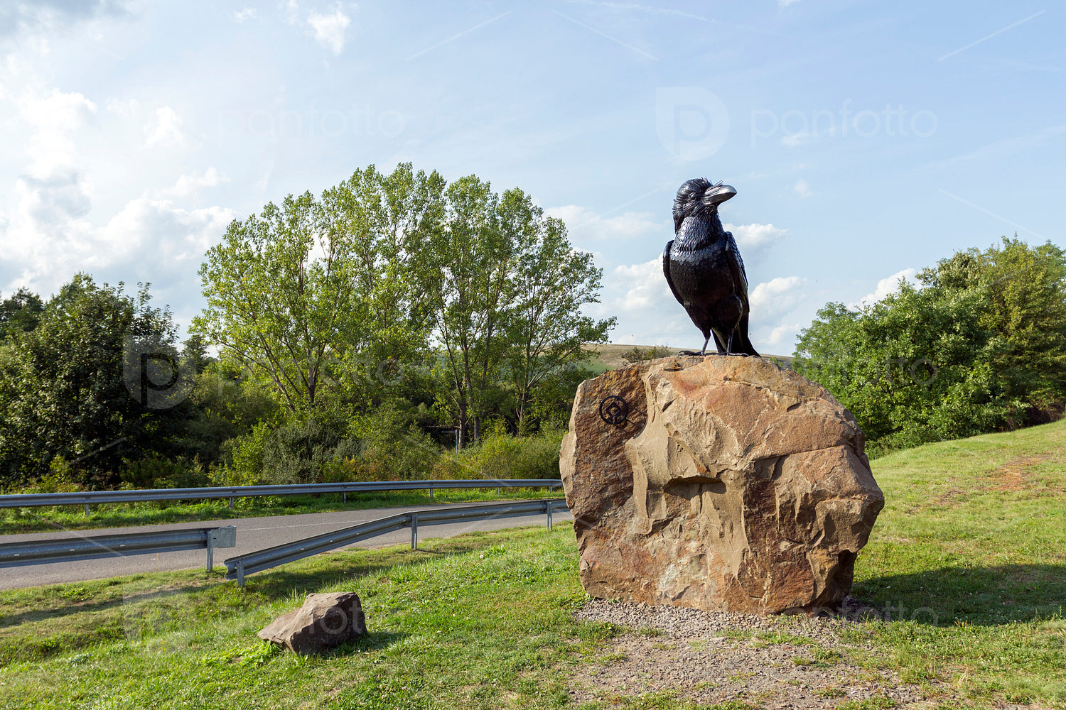 Raven statue near Holloko, Hungary