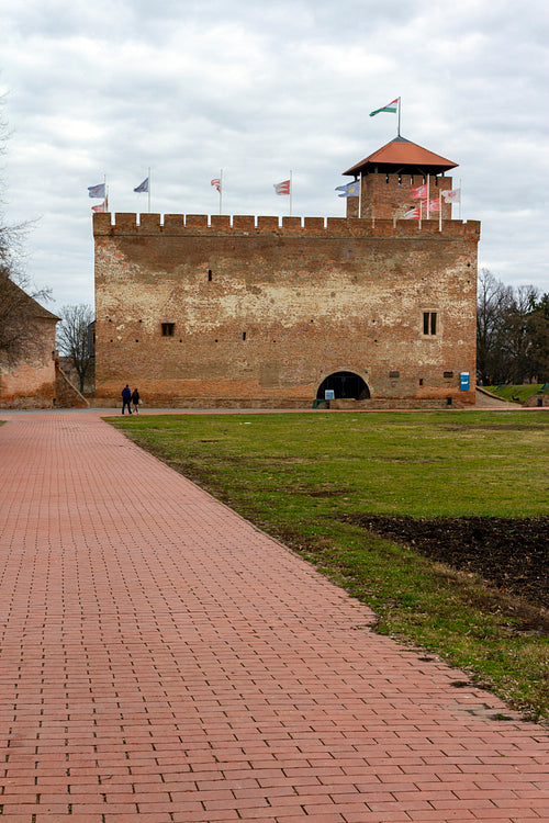 Gyula Castle in Gyula on a winter day