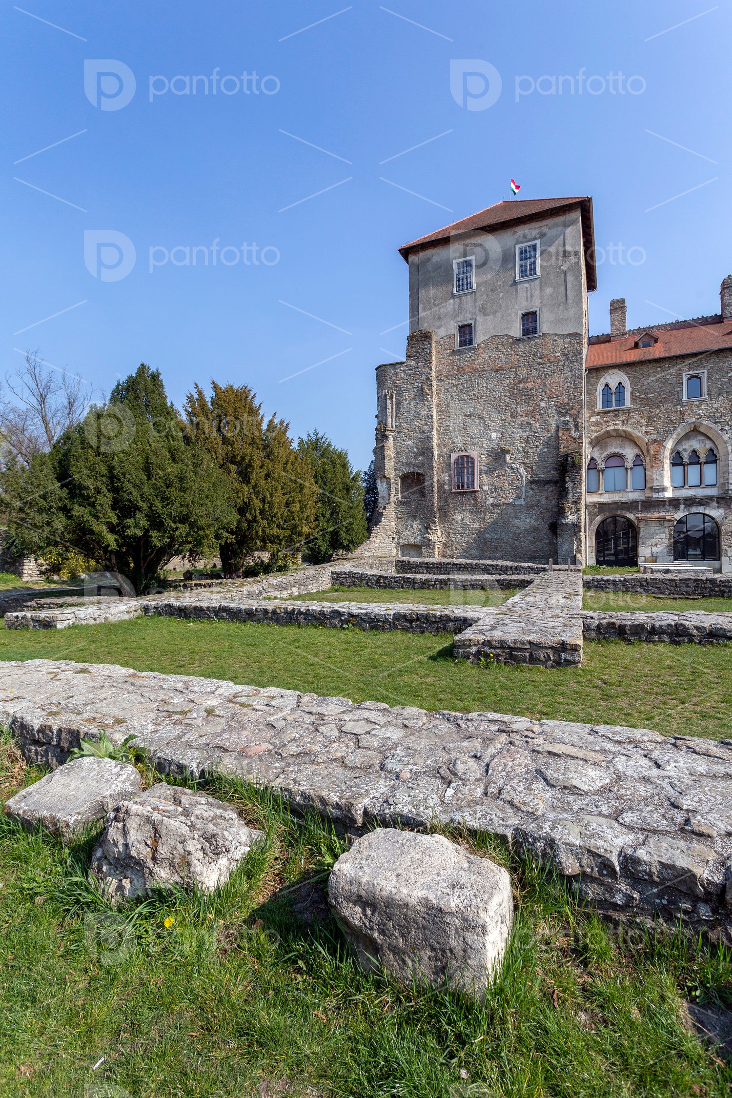The castle of Tata on a sunny spring day