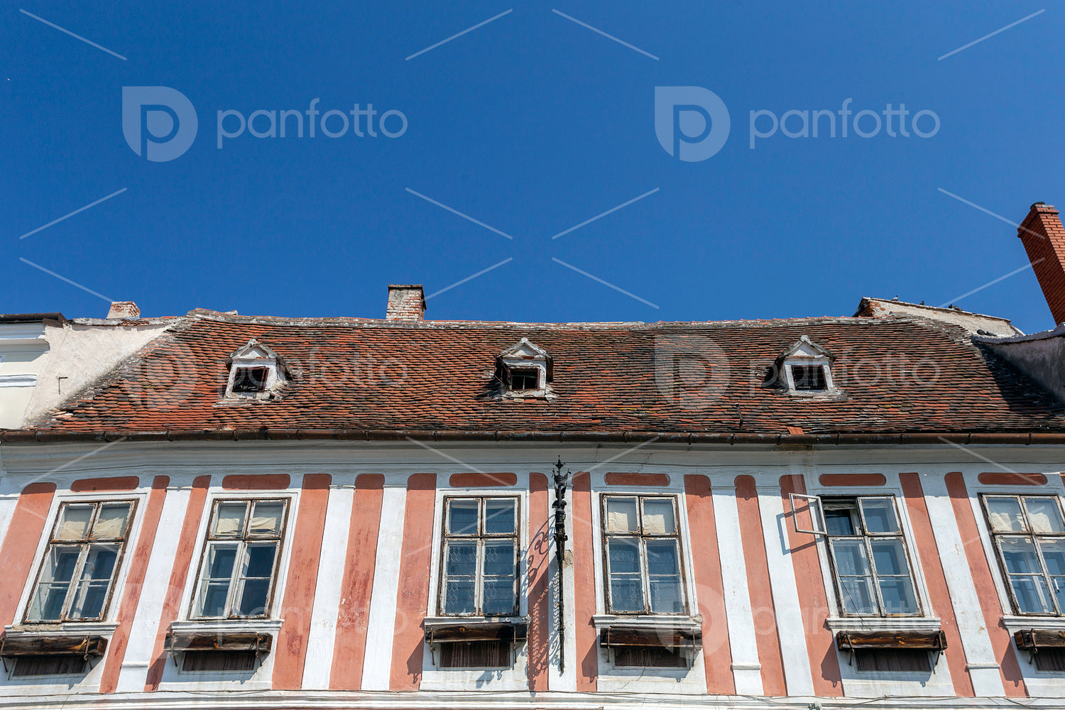 Old buildings on the main square of Koszeg, Hungary