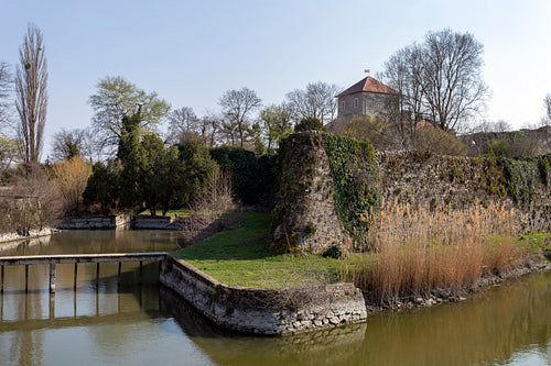 The castle of Tata on a sunny spring day