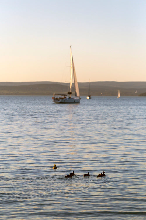 Sunset at the lake Balaton, Hungary.