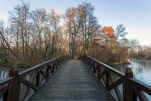 Bridge in the garden of the Brunszvik palace in Martonvásár