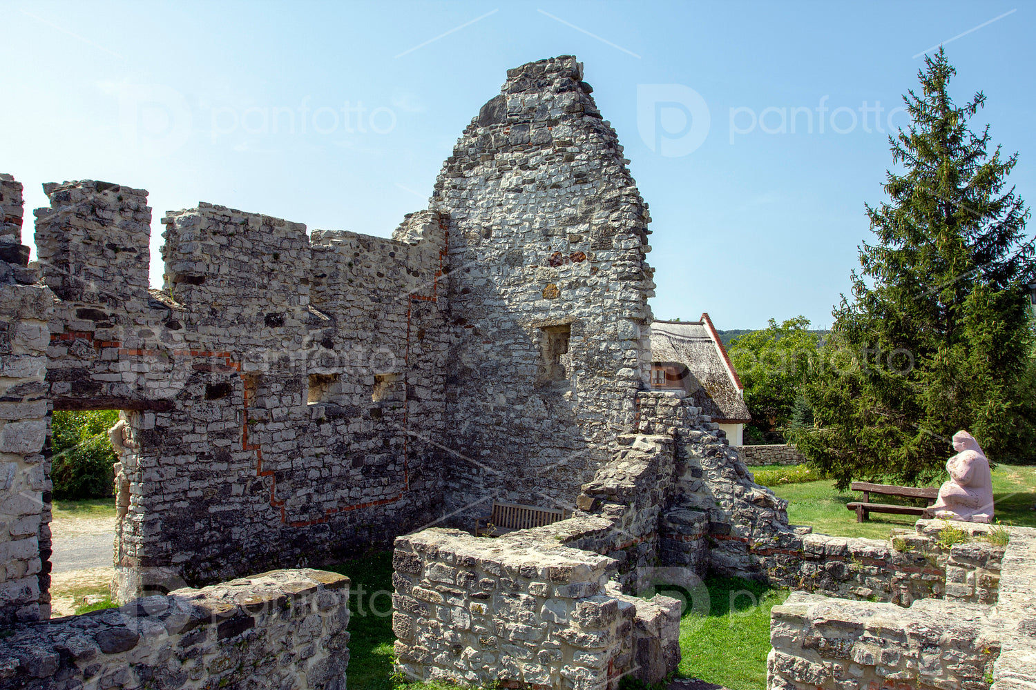 Ruin of a medieval church in Dörgicse