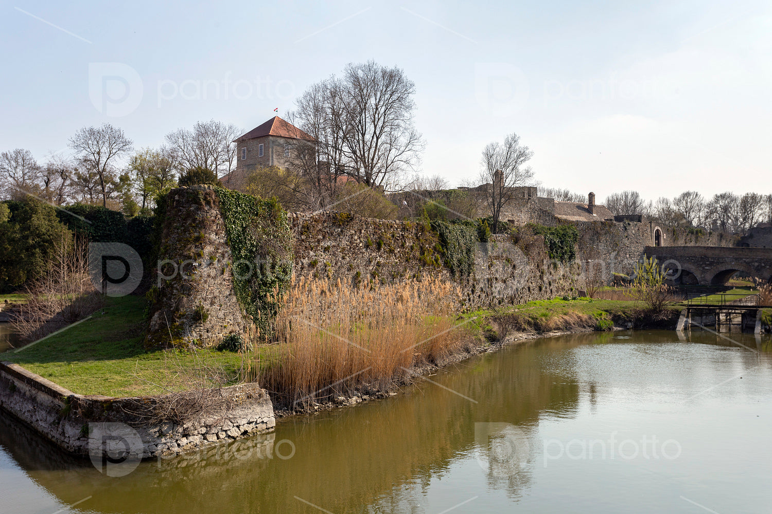 The castle of Tata on a sunny spring day