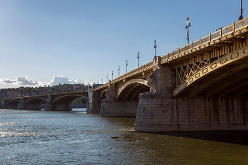 Margaret Bridge in Budapest on a sunny afternoon