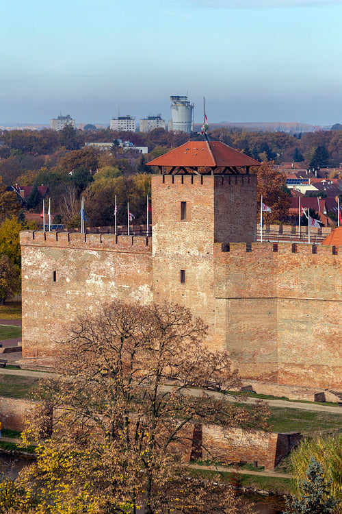 Gyula Castle in Gyula on an autumn day