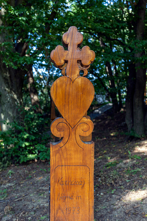 The garden of wooden grave posts