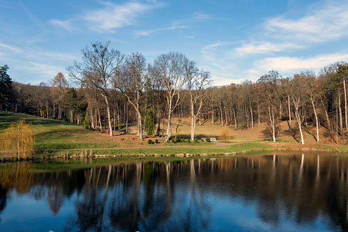 Lake at the Károlyi Castle in Füzérradvány